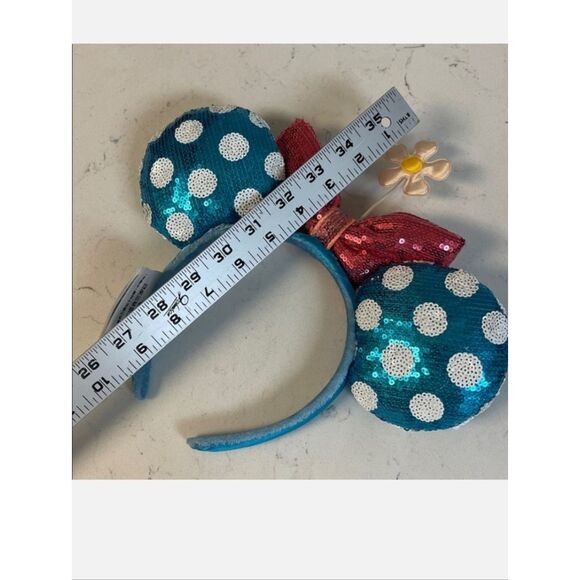 Disney Minnie Mouse Sequin Polka Dot Ears Headband Pink Bow Retired Collectible main image 6